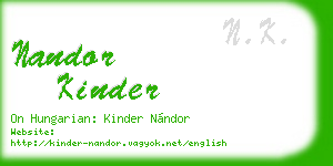 nandor kinder business card